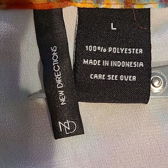 New Directions sz L chiffon top with banded elastic waist. - Picture 5 of 7